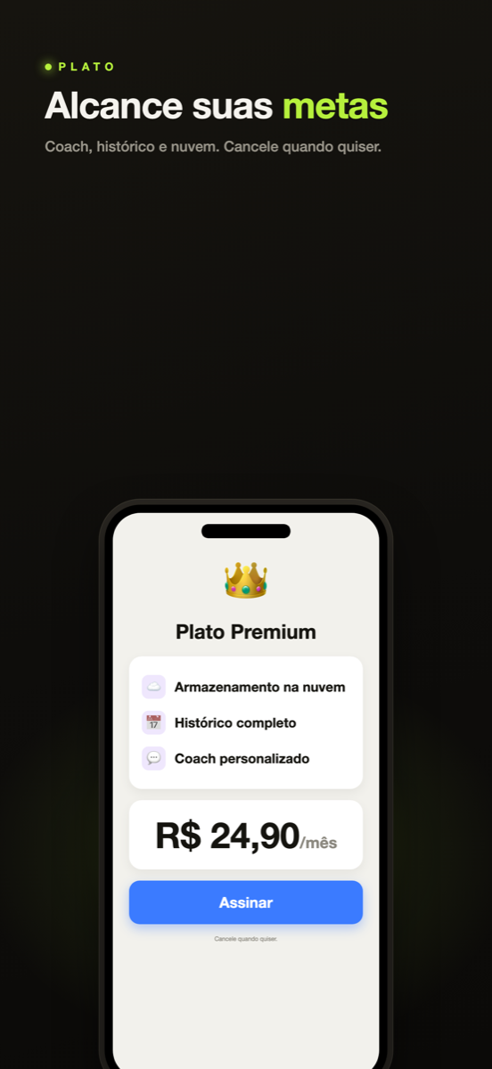 Tela do Plato Premium com o coach personalizado